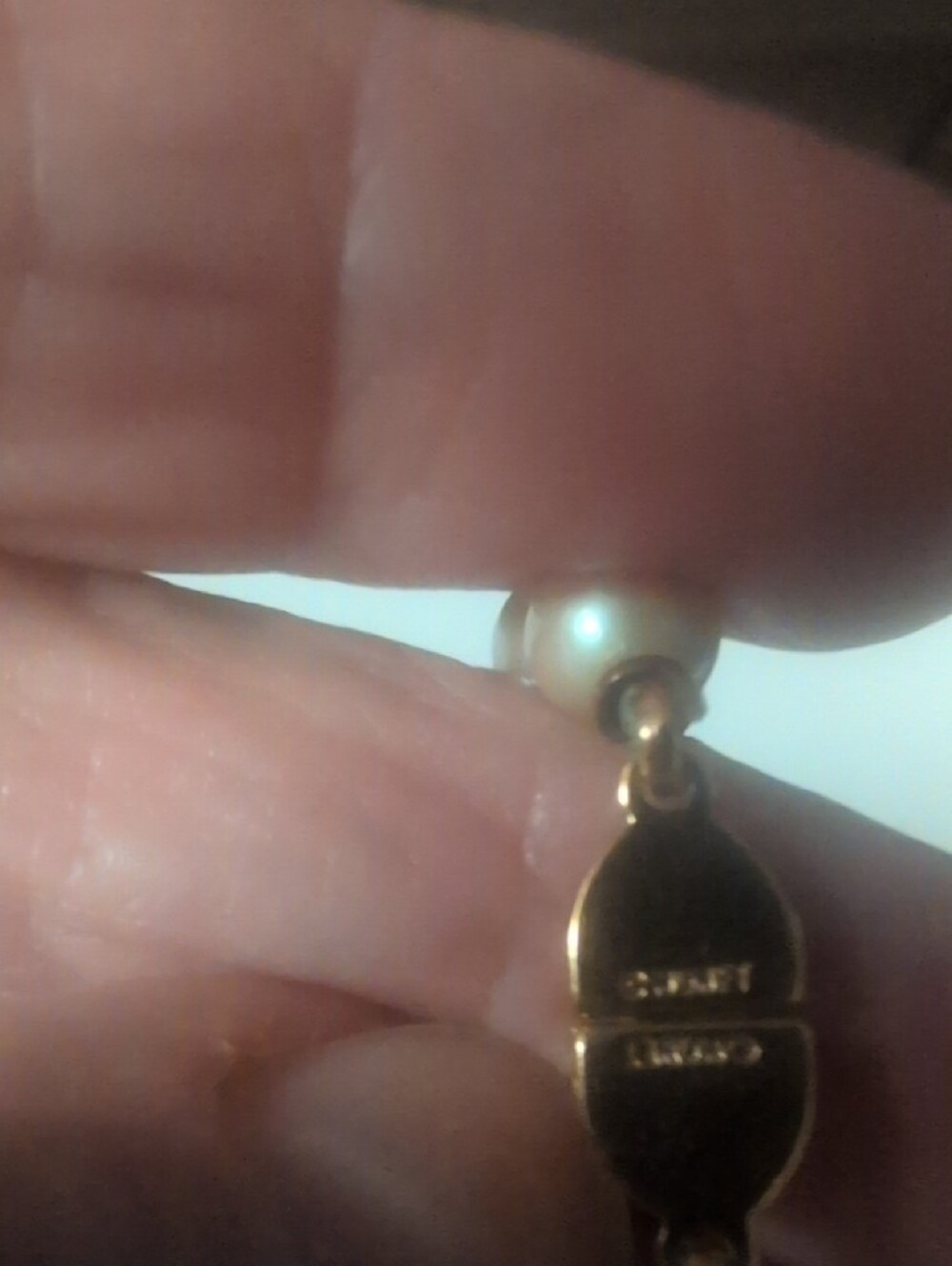 Monet  Cream Pearl Necklace with Gold Clasp - Picture 3 of 7